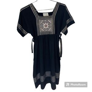 Black and White Embroidered Women's Dress